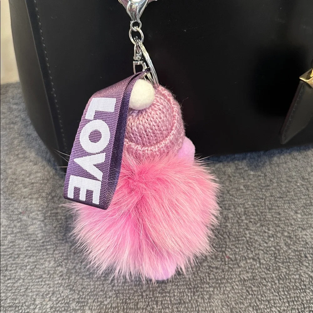 Pink Fluffy Baby Keychain Charm